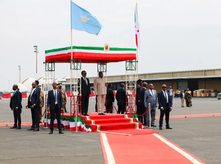 Somalia President  met with his counterpart the President of Burundi.