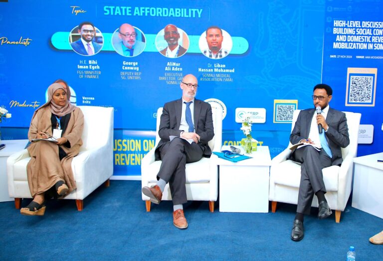 Somalia  Minister of Finance  opened a meeting to discuss raising the internal revenue of the Country in Mogadishu.