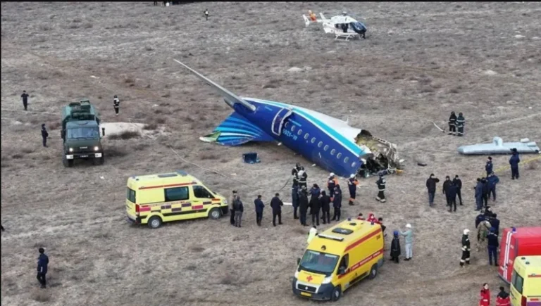 Azerbaijan Airlines plane crashes in Kazakhstan, killing 39.