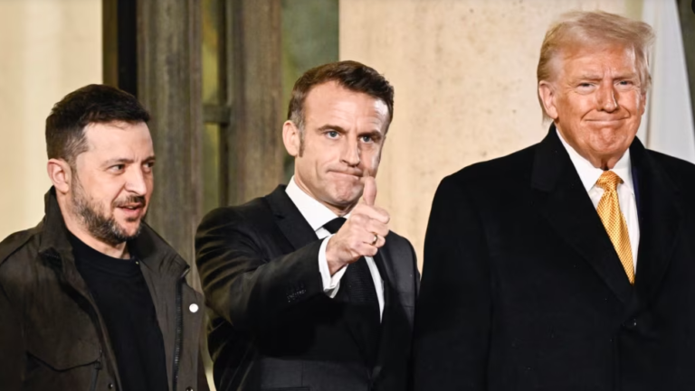 Macron welcomes Trump to Paris with presidential pomp, joined by Zelenskyy