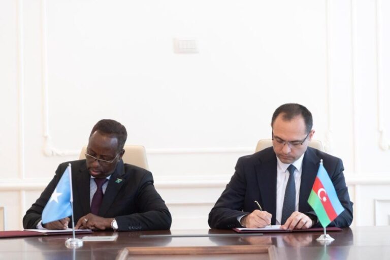 Somalia and Azerbaijan sign new agreement in Baku.