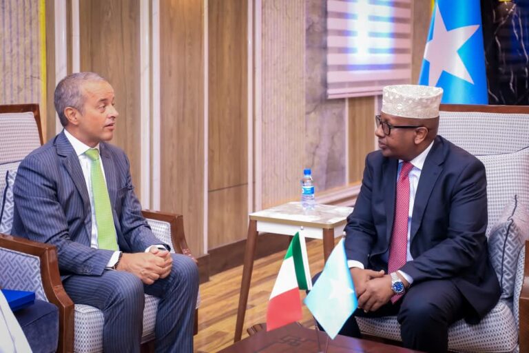 Wasiirka Gaashaandhigga Soomaaliya oo kulan xasaasi ah la qaatay safiirka Talyaaniga