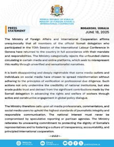Gtt-SZiW4AAXAs8-234x300 Somalia Ministry of Foreign Affairs confirmed that all officials who participated in the 113th Session of the International Labour Conference in Geneva  have returned to the Country.