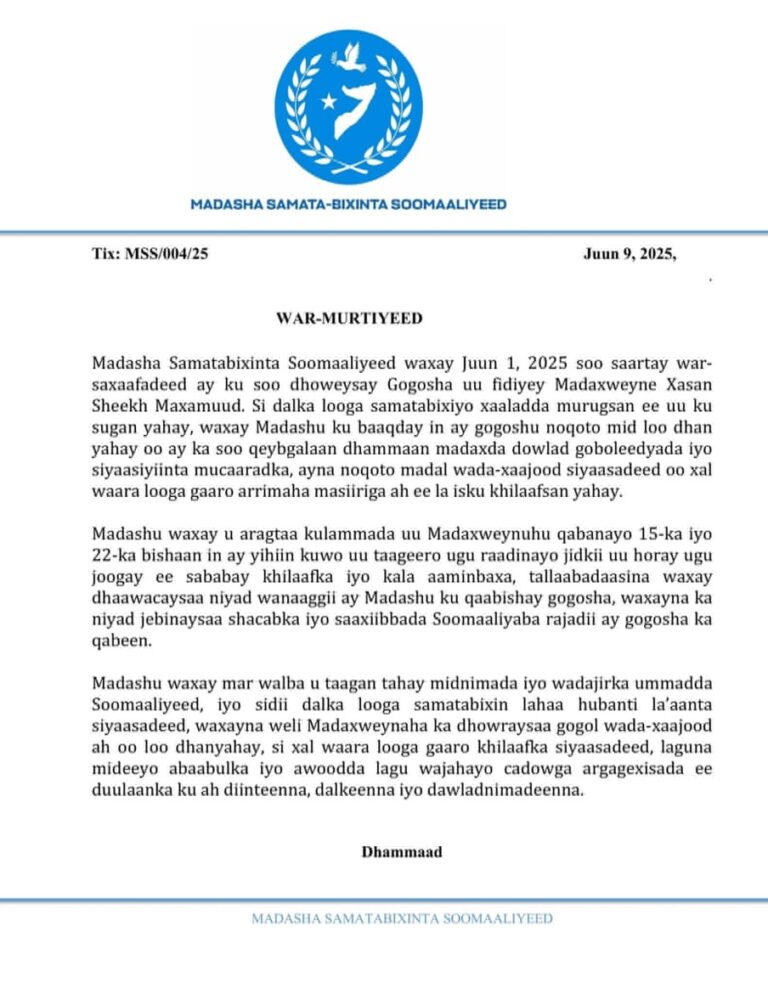 Somali Salvation Forum Rejects President’s Political Dialogue Invitation