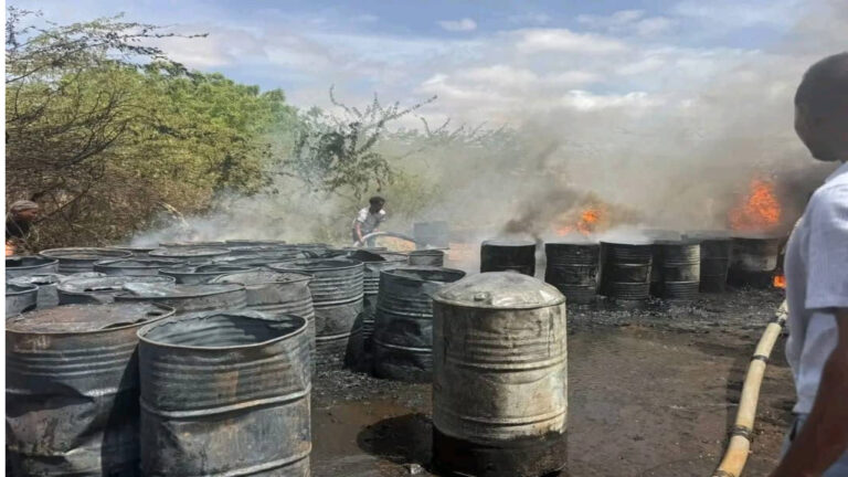 BREAKING NEWS – MASSIVE FIRE BREAKS OUT AT FUEL STATION IN BALADHAAWO